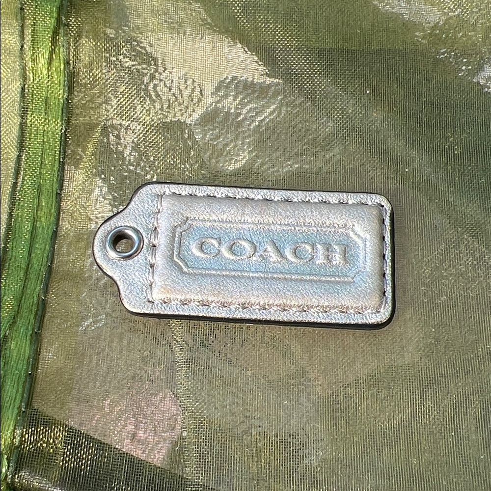 Coach leather silver hang tag